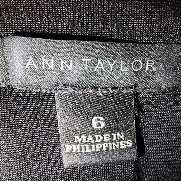 Ann Taylor Black and white sleeveless a-line dress size 6 - Picture 4 of 5